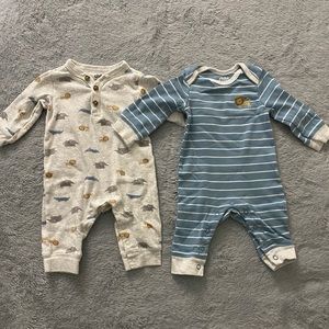 Child of Mine by Carter's Baby Boy Long Sleeve Footless Coveralls - 0-3 Months